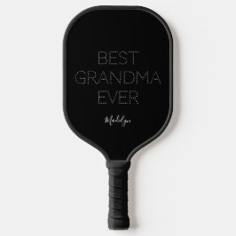 Best grandma ever black & white personalized name ピックルボールラケット
