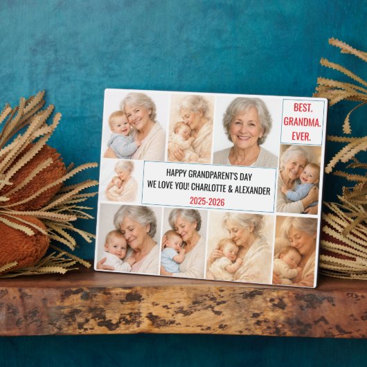Best Grandma Ever | Custom Photo Collage フォトプラーク (側面)