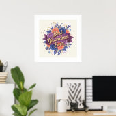 Best Grandma Ever Floral ポスター (ホームオフィス)