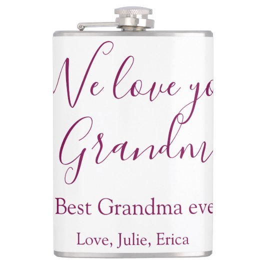 best grandma ever grandparents photo gifts classic フラスク (正面)