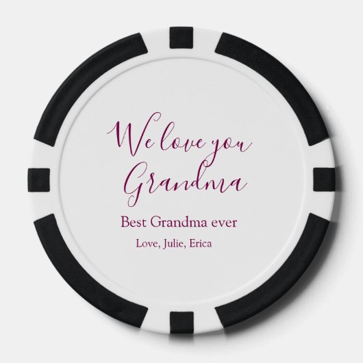 best grandma ever grandparents photo gifts classic ポーカーチップ (正面)