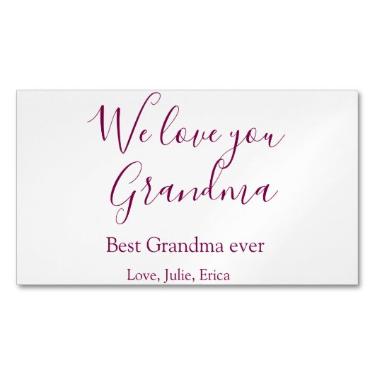 best grandma ever grandparents photo gifts classic マグネット名刺 (正面)