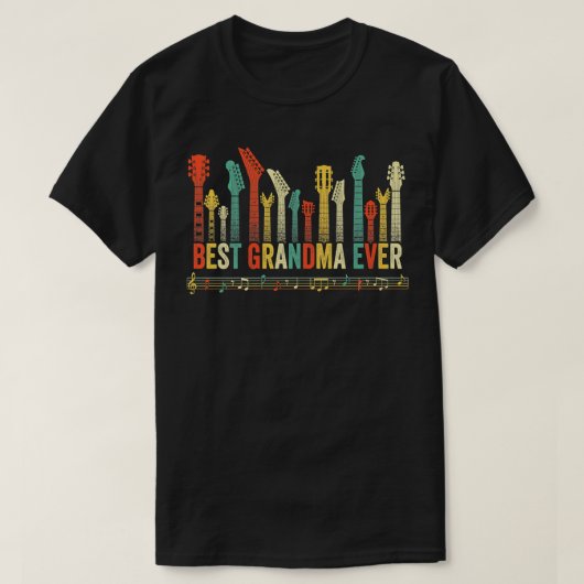 Best Grandma Ever Guitar Lover Funny Guitarist Mot Tシャツ (デザイン正面)