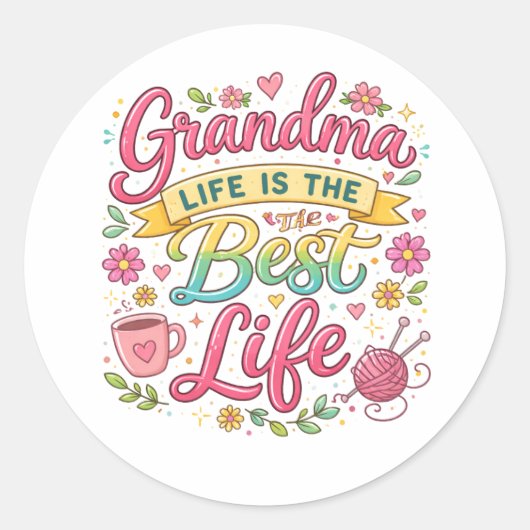 Best Grandma Ever | Happy Grandparents Day Cute ラウンドシール (正面)