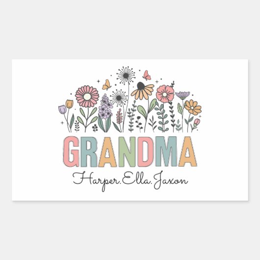 Best Grandma Ever | Happy Grandparents Day Cute 長方形シール (正面)