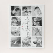 Best Grandma Ever Modern Script 10 Photo Collage ジグソーパズル (縦)