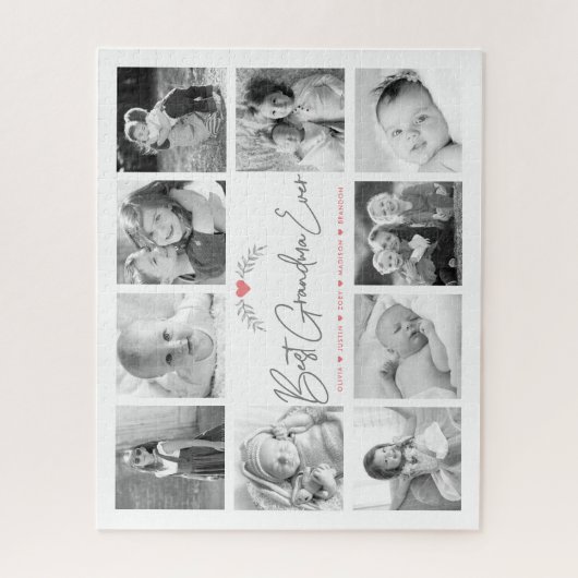 Best Grandma Ever Modern Script 10 Photo Collage ジグソーパズル (縦)