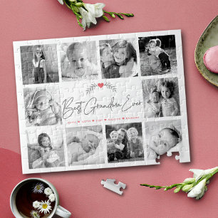 Best Grandma Ever Modern Script 10 Photo Collage ジグソーパズル
