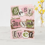 Best Grandma Ever Mother's Day Scrapbook Photo カード (黄色い花)