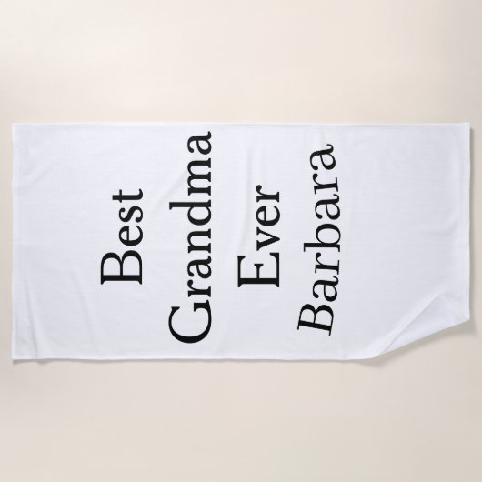 Best Grandma ever name date simple mothers day min ビーチタオル (正面)