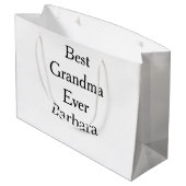 Best Grandma ever name date simple mothers day min ラージペーパーバッグ (裏面アングル)