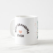 Best Grandma Ever Personalized コーヒーマグカップ (正面左)