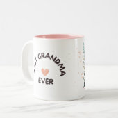 Best Grandma Ever Personalized ツートーンマグカップ (正面左)