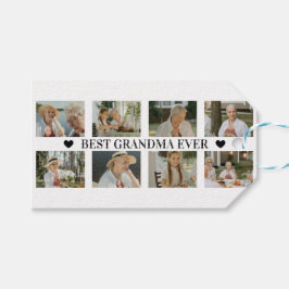Best Grandma Ever Photo Collage – Gift with Hearts ギフトタグ