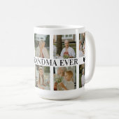 Best Grandma Ever Photo Collage – Gift with Hearts コーヒーマグカップ (正面右)