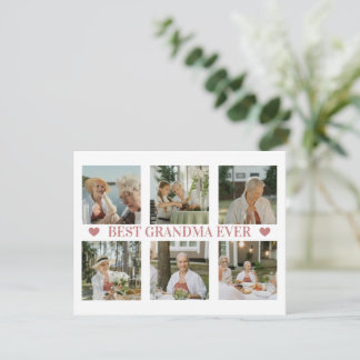 Best Grandma Ever Photo Collage – Gift with Hearts シーズンカード