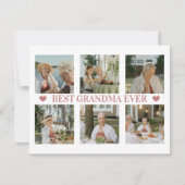 Best Grandma Ever Photo Collage – Gift with Hearts シーズンカード (正面)