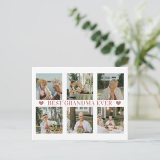 Best Grandma Ever Photo Collage – Gift with Hearts シーズンポストカード