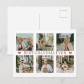 Best Grandma Ever Photo Collage – Gift with Hearts シーズンポストカード (正面/裏面)