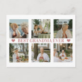 Best Grandma Ever Photo Collage – Gift with Hearts シーズンポストカード (正面)