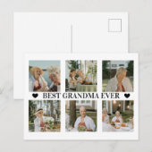 Best Grandma Ever Photo Collage – Gift with Hearts シーズンポストカード (正面/裏面)