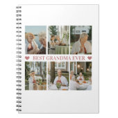 Best Grandma Ever Photo Collage – Gift with Hearts ノートブック (正面)