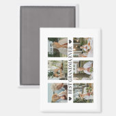Best Grandma Ever Photo Collage – Gift with Hearts マグネット (正面/裏面)