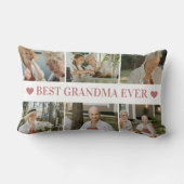Best Grandma Ever Photo Collage – Gift with Hearts ランバークッション (裏面)