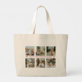 Best Grandma Ever Photo Collage – Gift with Hearts ラージトートバッグ (裏面)