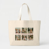 Best Grandma Ever Photo Collage – Gift with Hearts ラージトートバッグ (正面)