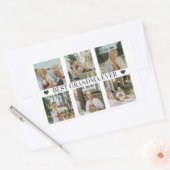Best Grandma Ever Photo Collage – Gift with Hearts 長方形シール (封筒)