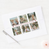 Best Grandma Ever Photo Collage – Gift with Hearts 長方形シール (封筒)