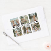 Best Grandma Ever Photo Collage – Gift with Hearts 長方形シール (封筒)