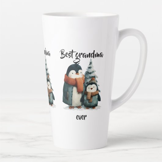 Best Grandma Ever Winter Penguins カフェラテマグ (右)