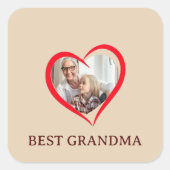 Best Grandma Personalized Own Photo Sticker スクエアシール (正面)