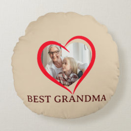 Best Grandma Personalized Round Pillow Gift ラウンドクッション