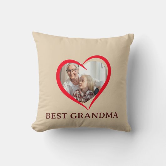 Best Grandma Personalized Throw Pillow Gift クッション (正面)
