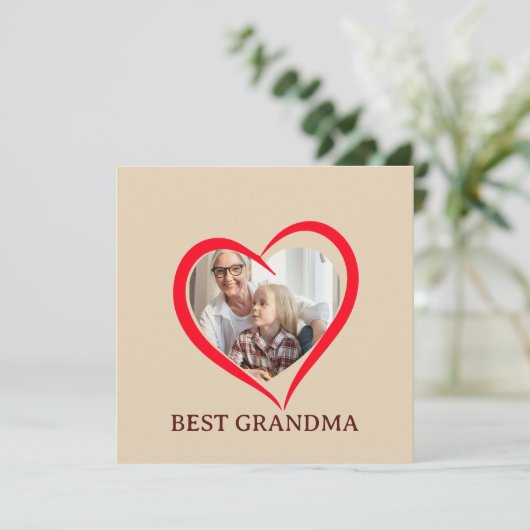 Best Grandma Personalized Unique Flat Card (スタンド正面)