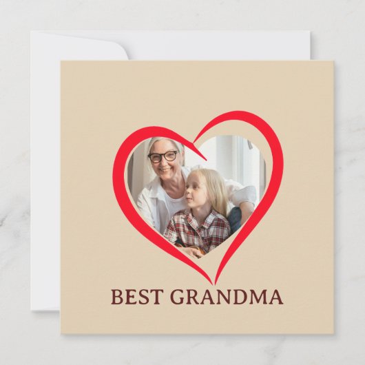 Best Grandma Personalized Unique Flat Card (正面)