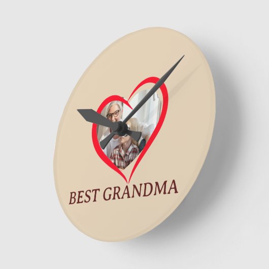 Best Grandma Personalized Wall Clock Gift ラウンド壁時計 (傾斜)