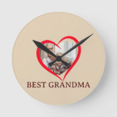 Best Grandma Personalized Wall Clock Gift ラウンド壁時計 (正面)