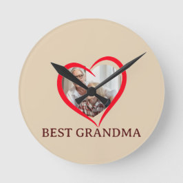 Best Grandma Personalized Wall Clock Gift ラウンド壁時計