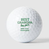 Best Grandpa by par Modern Green Typography Custom ゴルフボール (正面)
