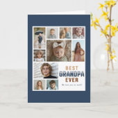 Best Grandpa Ever 10 Photo Collage  カード (黄色い花)