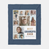 Best Grandpa Ever 10 Photo Collage フリースブランケット (正面)