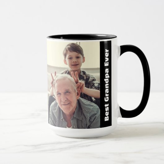 Best Grandpa Ever 2Photo Collage Minimalist マグカップ (右)