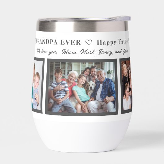 Best Grandpa Ever 5 photo collage personalized (左面)