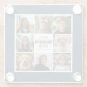 Best Grandpa Ever 8 Photo Collage ガラスコースター (裏面)