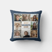 Best Grandpa Ever 8 Photo Collage Throw Pillow クッション (正面)