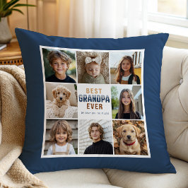 Best Grandpa Ever 8 Photo Collage Throw Pillow クッション